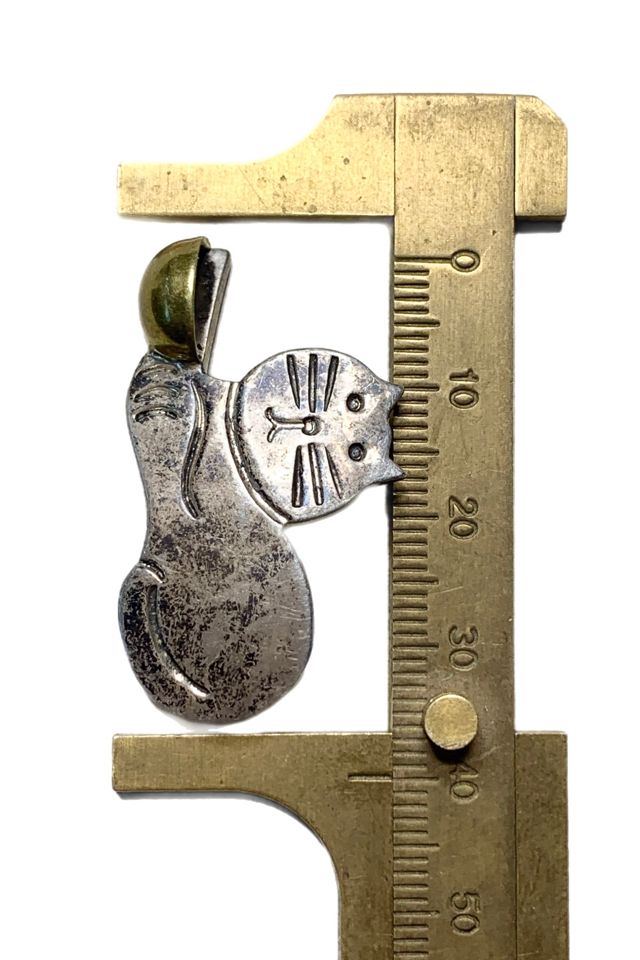 Vintage Sterling + Brass Kitty Cat Brooch Selected by Lux Revival #2