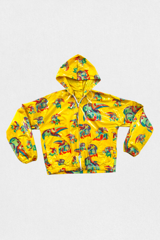 80s Vintage Toucan Print Vinyl Rain Hoodie Selected by MARMALADE