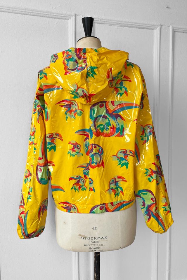 80s Vintage Toucan Print Vinyl Rain Hoodie Selected by MARMALADE #1