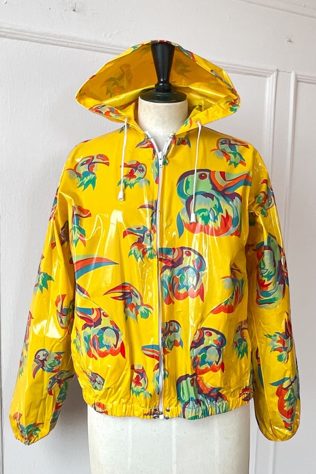 80s Vintage Toucan Print Vinyl Rain Hoodie Selected by MARMALADE #3