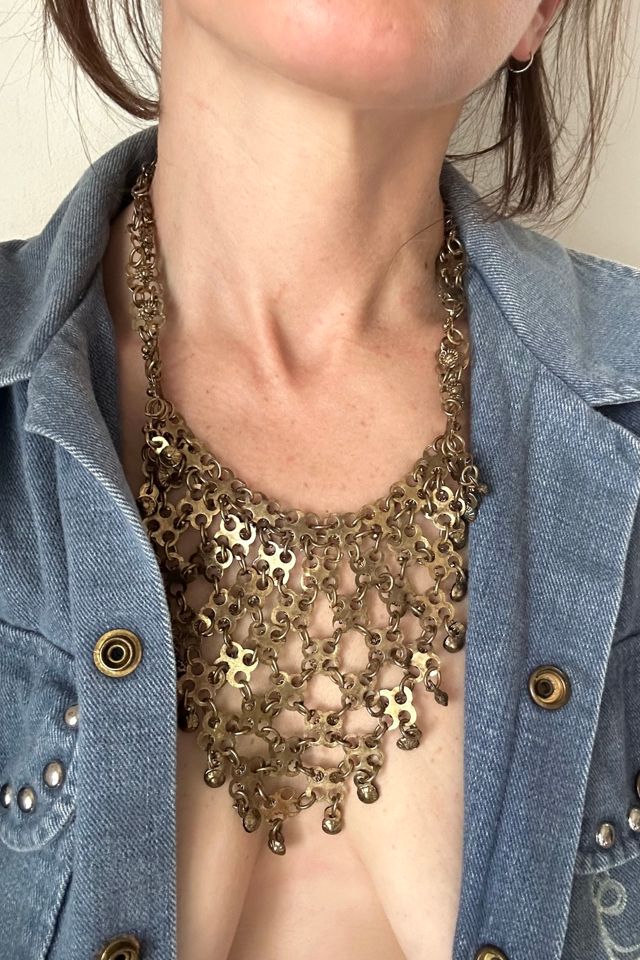 Vintage 1960s Gold Tone Statement Necklace Selected by Cherry #2