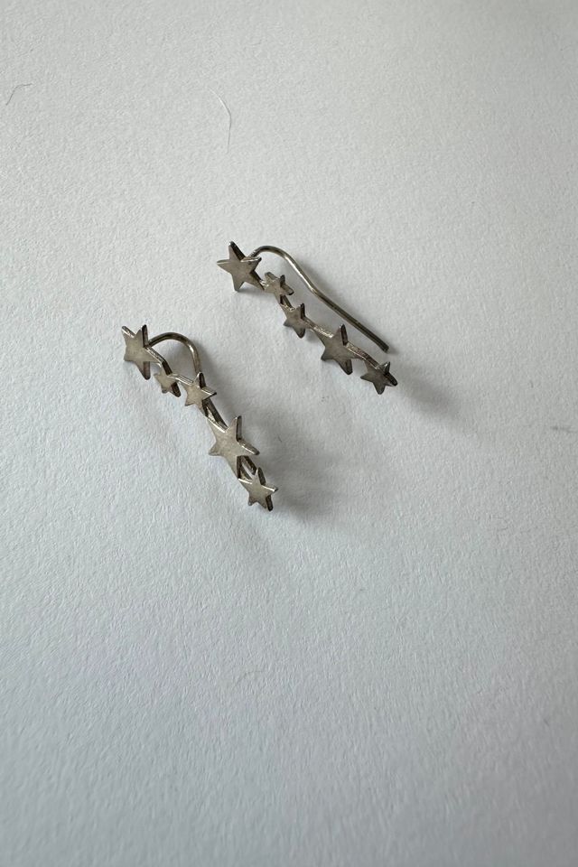 Vintage 1970s Sterling Silver Star Earrings Selected by Cherry #1