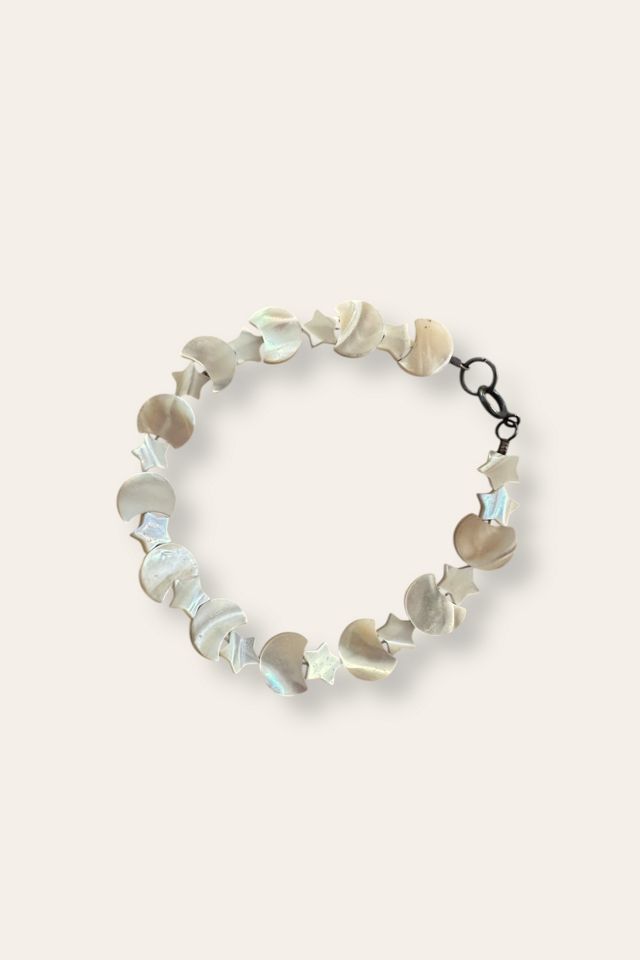 Vintage 1990's Mother Of Pearl Stars & Moons Bracelet Selected By Afterlife Boutique #1
