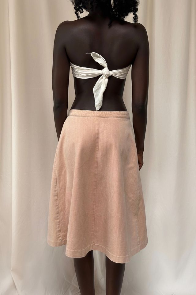 Vintage 1970's Rose Embroidered Denim Skirt Selected By Afterlife Boutique #3