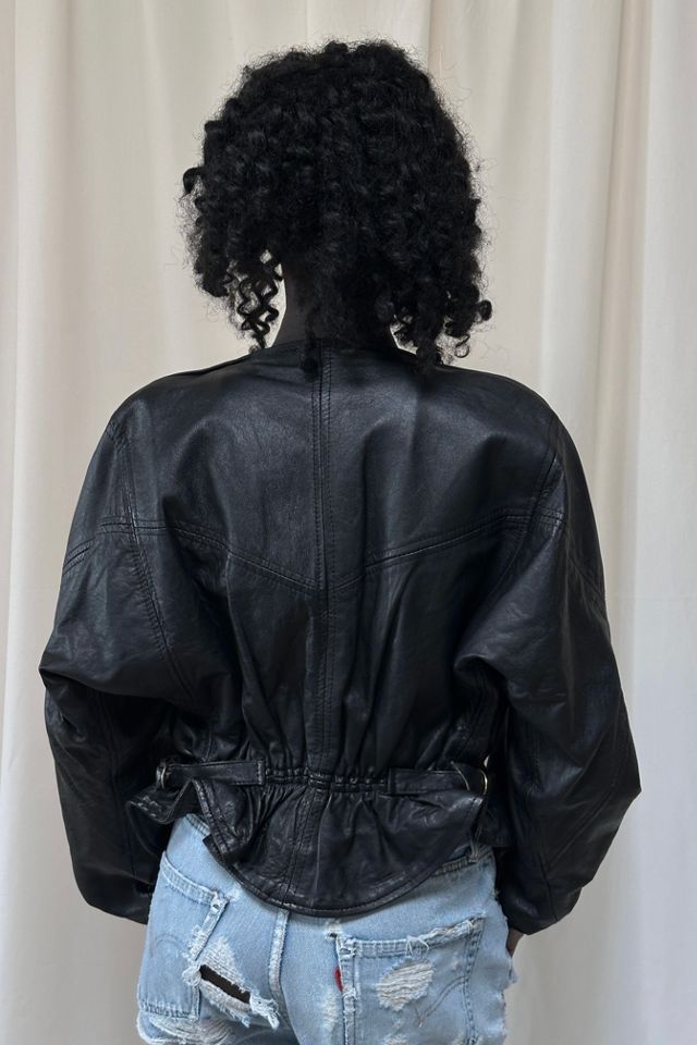 Vintage 1980's Leather Cropped Jacket Selected By Afterlife Boutique #2