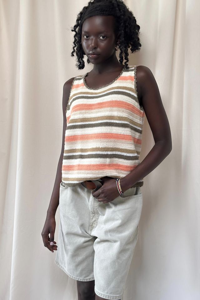 Vintage 1990's Boxy Fit Crochet Knit Tank Selected By Afterlife Boutique #1