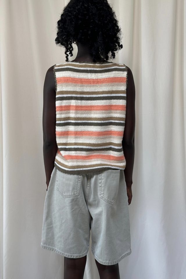 Vintage 1990's Boxy Fit Crochet Knit Tank Selected By Afterlife Boutique #3