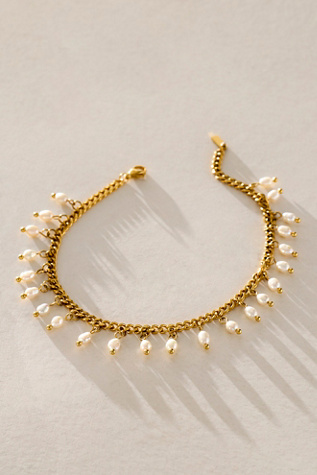 St. Moran Pearl Anklet at Free People in Gold