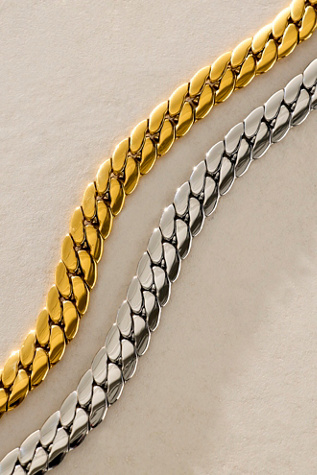 St. Moran Curb Chain Anklet at Free People in Silver