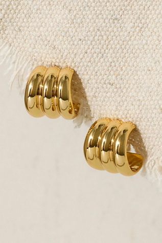 St. Moran Guggenheim Hoops at Free People in Gold