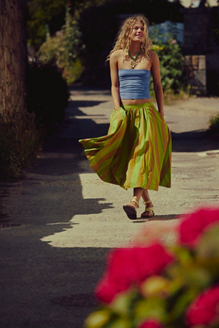 Lowen Striped Midi Skirt