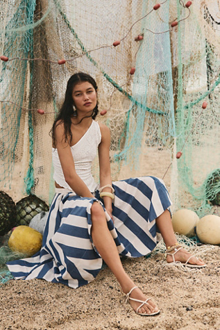 Lowen Striped Midi Skirt