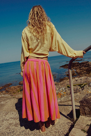Lowen Striped Midi Skirt