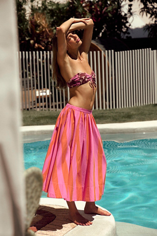 Lowen Striped Midi Skirt