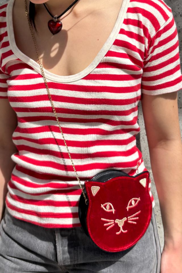 Charlotte Olympia Velvet Cat Cross-Body Bag Selected by Nomad Vintage #1