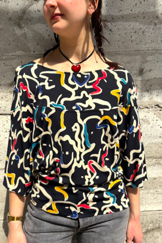 1980’s Missoni Artsy Printed Blouse Selected by Nomad Vintage