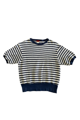 Vintage 1960s Short Sleeve Knitted Striped Shirt Selected By Vintage