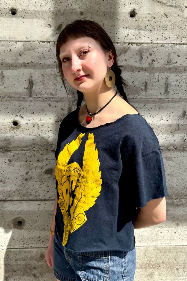 Bicoastal Black Cropped Skater T-shirt Selected by Nomad Vintage #1
