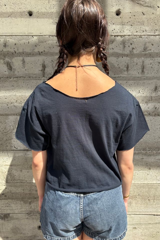 Bicoastal Black Cropped Skater T-shirt Selected by Nomad Vintage #2
