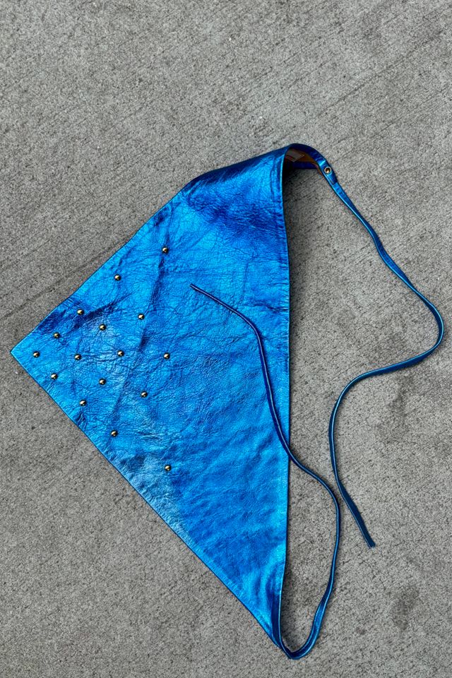 1970’s Metallic Leather Studded Disco Bandana Selected by Nomad Vintage #3