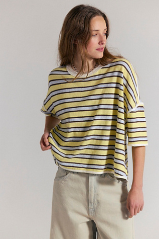 We The Free Clean Rugby Tee at Free People in Yellow, Size: M