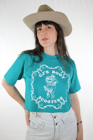 Vintage CJ’s Boot Scooters Western Square Dance Cropped Tee Selected By Moons + Junes Vintage