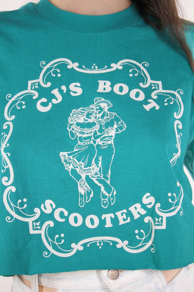 Vintage CJ’s Boot Scooters Western Square Dance Cropped Tee Selected By Moons + Junes Vintage #1