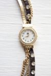Vintage Rhinestone Chain Leather Watch or Choker Selected By Moons + Junes Vintage