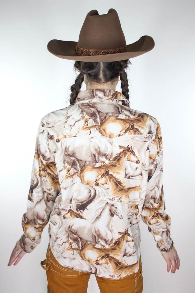 1980s Western Horse Print Button Down Selected By Moons + Junes Vintage #1