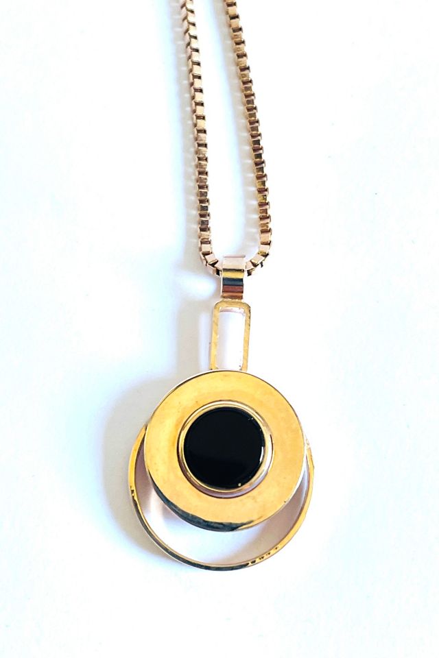 Vintage 1990's Simple Geometric pendant Necklace Selected by FernMercantile #2