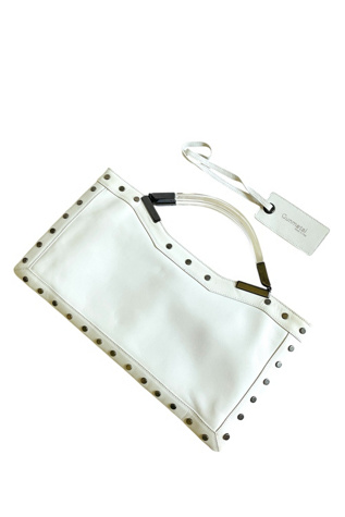 タイムセール 半額 Vintage Y2K by Selected Rivets with Purse Leather White バッグ