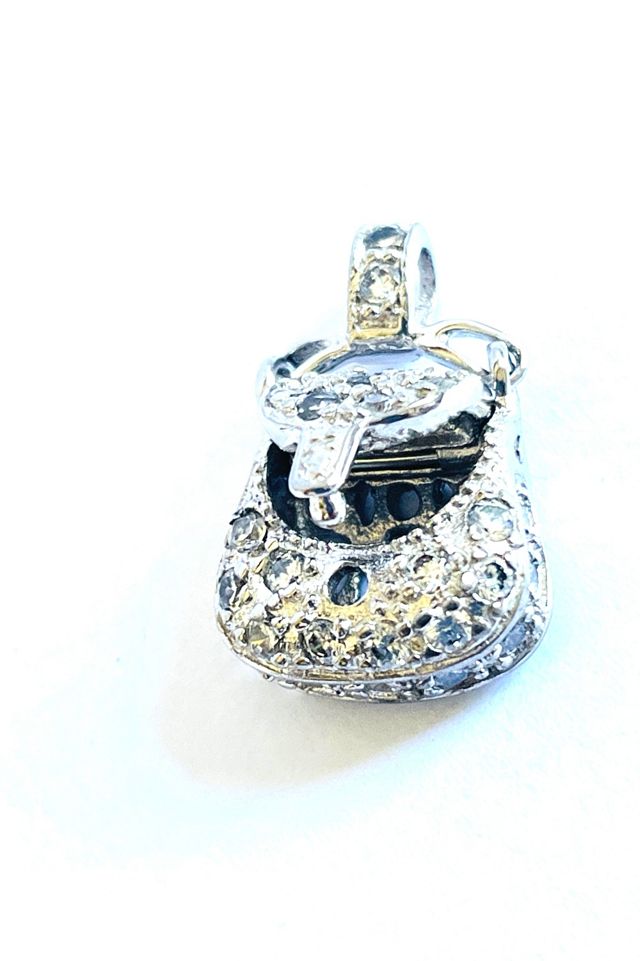 Vintage Sterling Pave Filigree Purse Charm Selected by FernMercantile #1