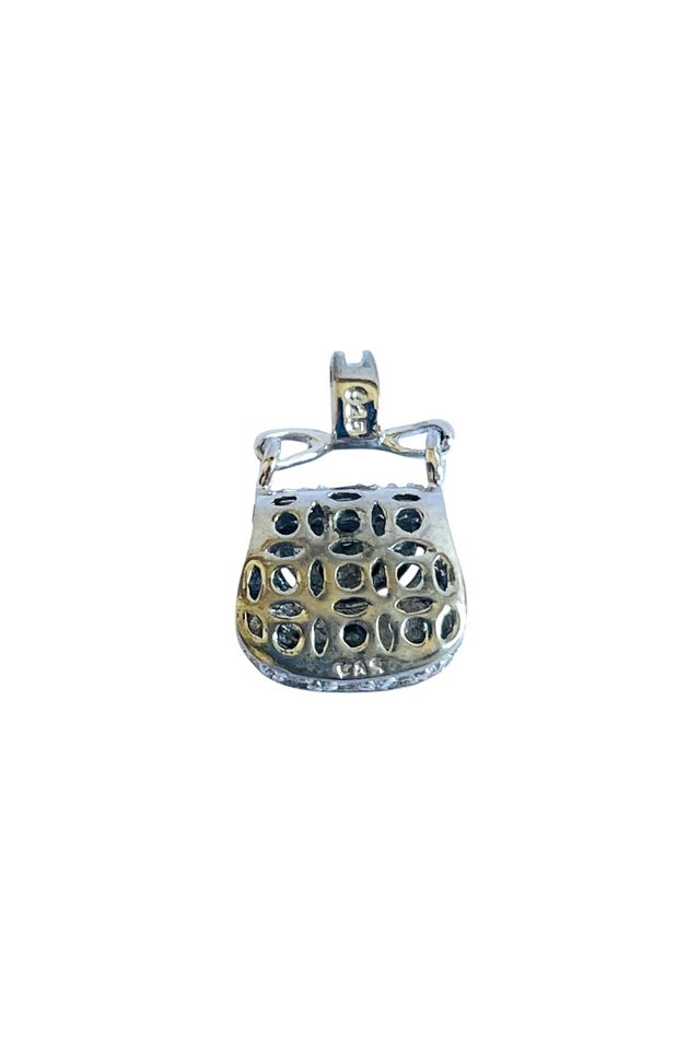 Vintage Sterling Pave Filigree Purse Charm Selected by FernMercantile #2