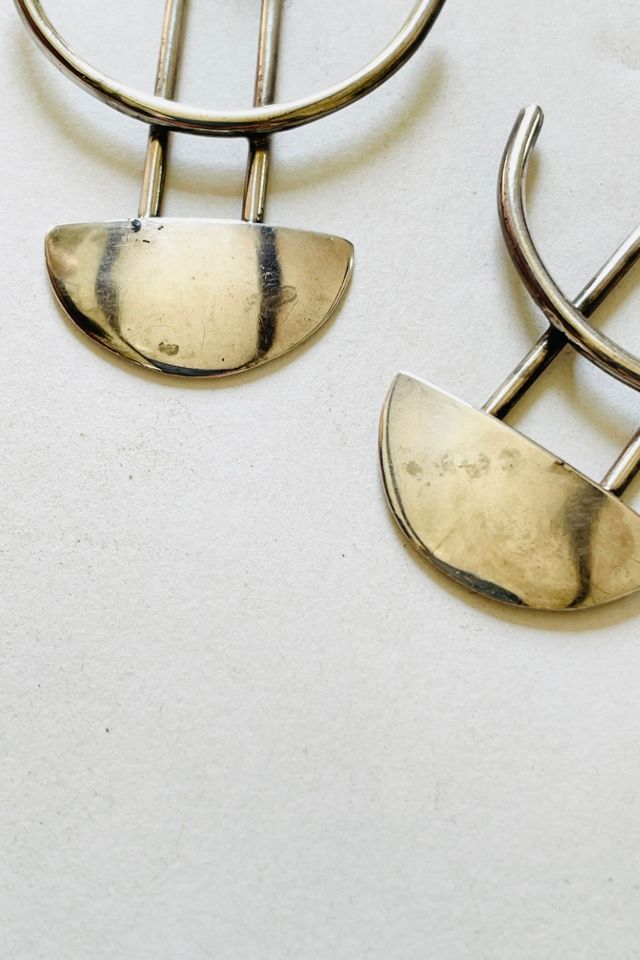 Vintage Sterling Mid Century Modern Abstract Earrings Selected by FernMercantile #2
