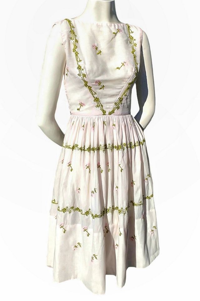 1960's Garden Party Embroidered Dress Selected by Garbage Soup #1