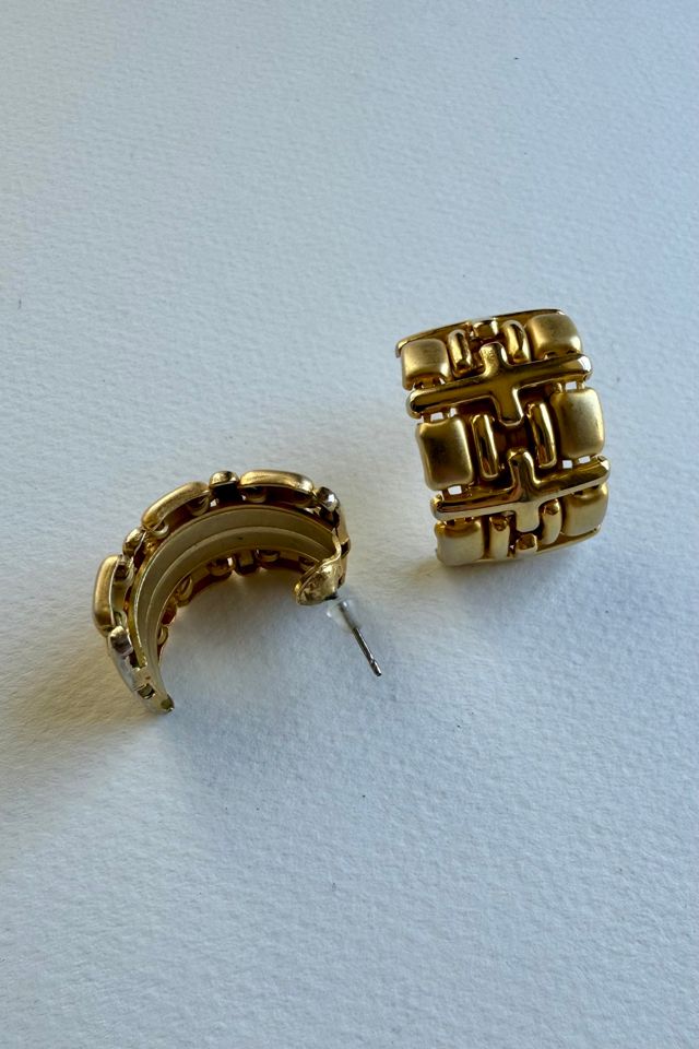 Gold Half Dome Earrings Selected by Wax Plant #1
