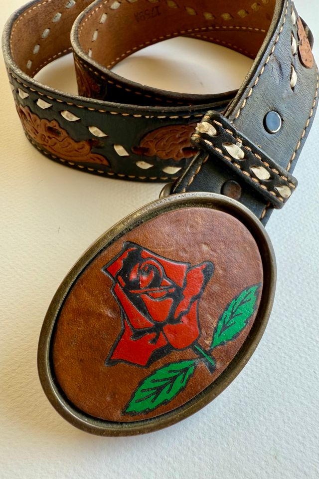 Leather Rose Buckle Belt Selected by Wax Plant | Free People