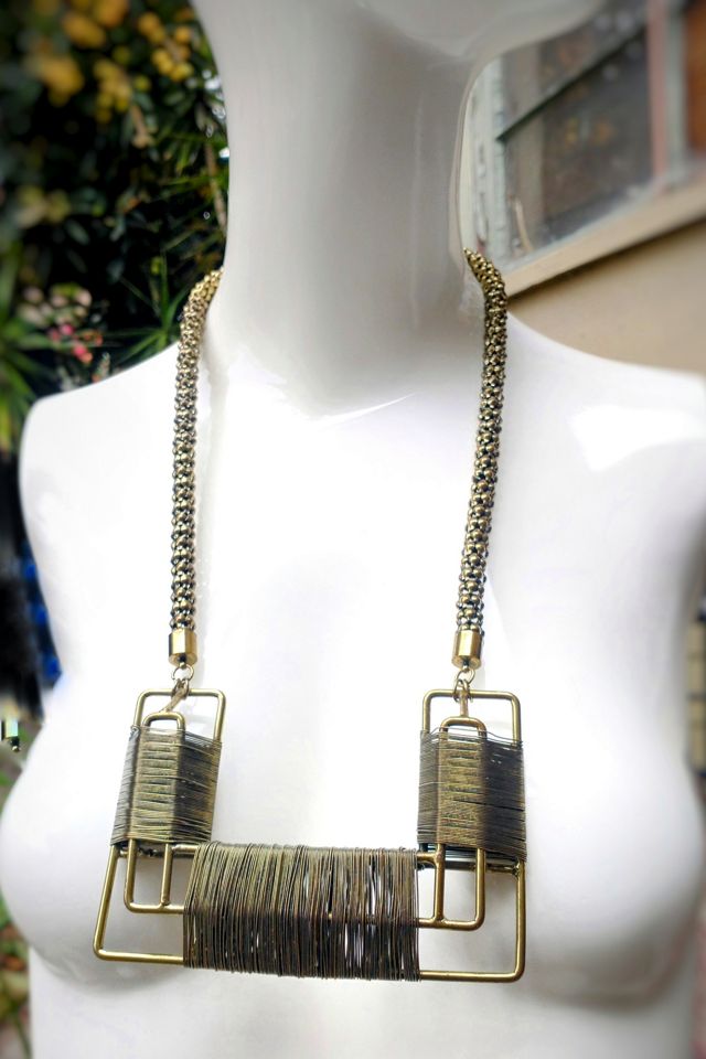 Artisan Modernist Wire Statement Necklace Selected by Garbage Soup #1
