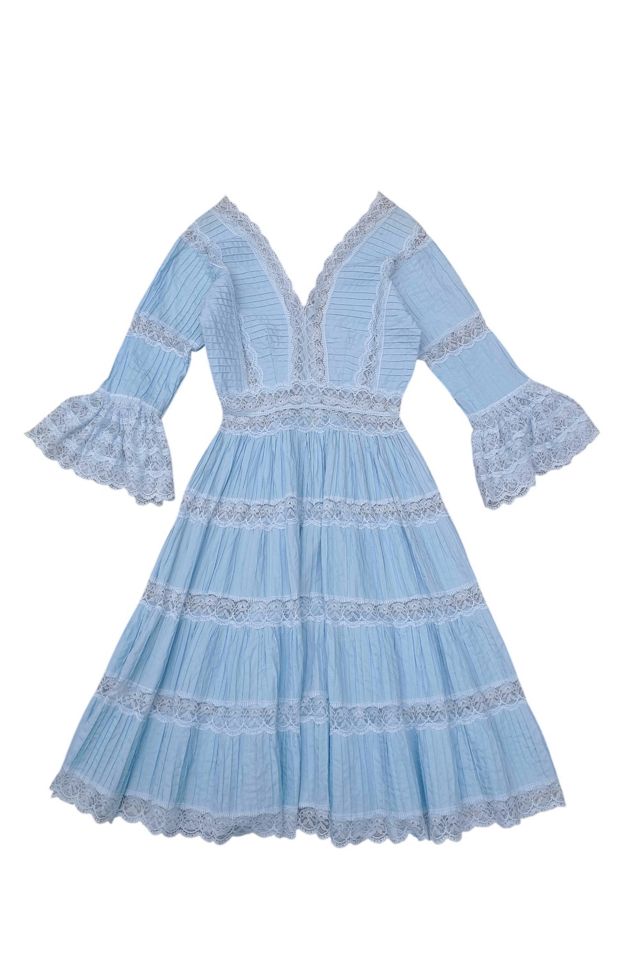 1970's Mexican Blue Pintuck Dress Selected by Garbage Soup #2