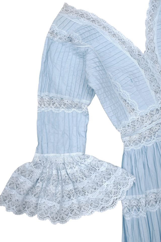 1970's Mexican Blue Pintuck Dress Selected by Garbage Soup #3