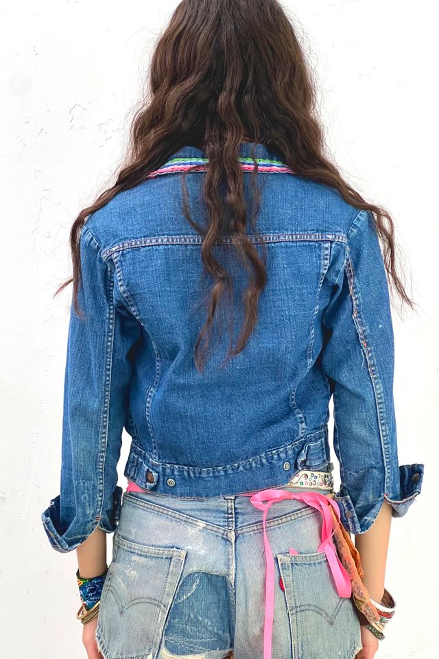 Vintage Hand Embroidered Put On Shop Denim Jean Jacket Selected by Anna Corinna #1