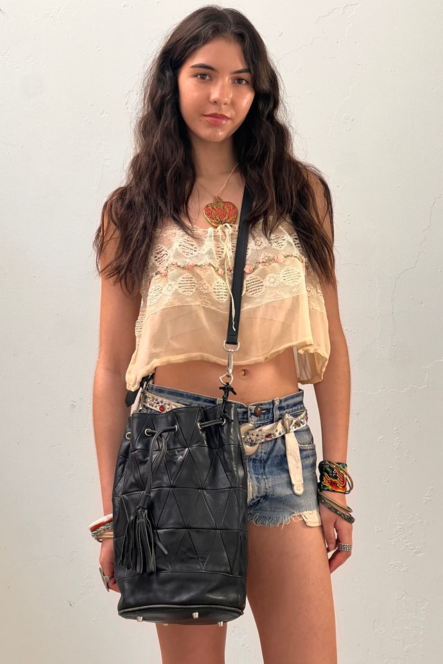 Vintage Leather Patchwork Bucket  Bag Selected by Anna Corinna #1
