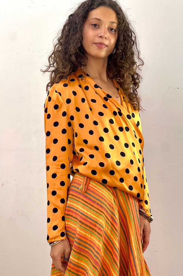 Vintage Silk Polka Dot Blouse Selected by Anna Corinna #1
