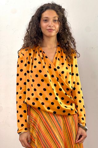 Vintage Silk Polka Dot Blouse Selected by Anna Corinna