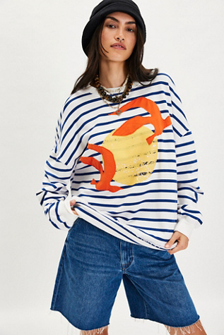 Sweat-shirt Soleil et Mouettes par Ragabond en Stripe Combo, pour femme chez Free People