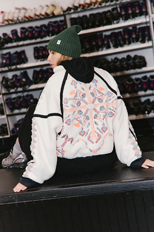 Mountain High Embroidered Half Zip Fleece by Free People