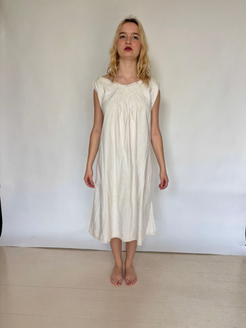 Vintage White Scalloped Edge Dress Selected by Atlantic Vintage