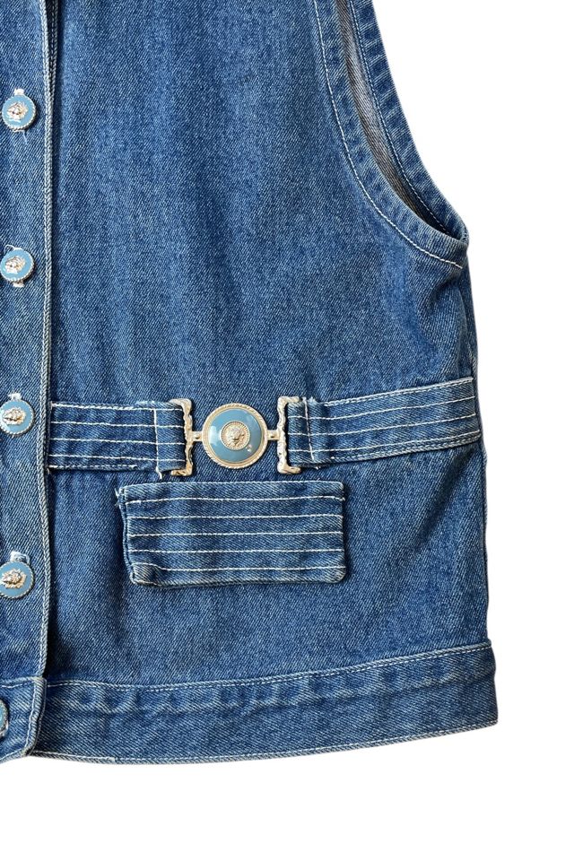 Vintage Denim Vest With Lion Buttons Selected By Ankh By Racquel #2