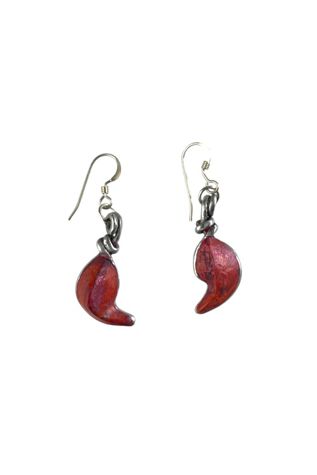 Vintage Red And Silver Dangle Earrings Selected By Ankh By Racquel