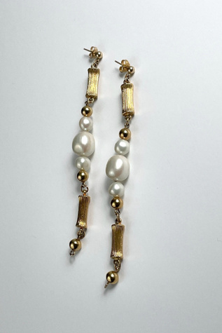 Vintage Long Pearl Earrings Selected By Ankh By Racquel